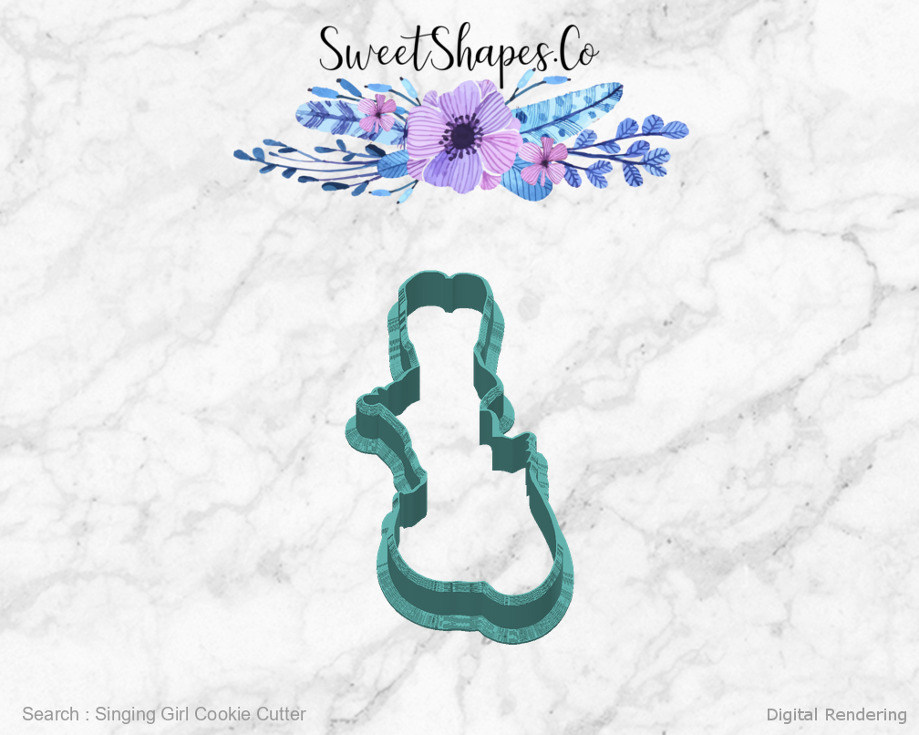 Singing Girl Cookie Cutter — back view