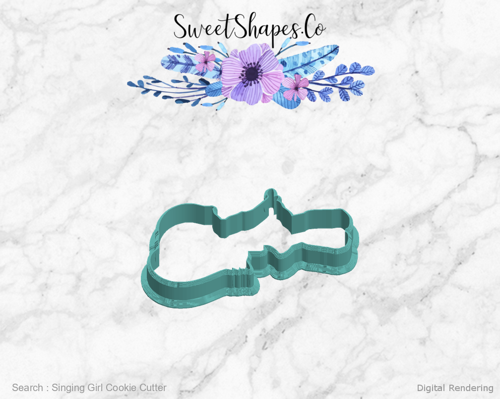 Singing Girl Cookie Cutter — left view