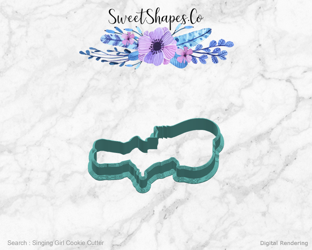 Singing Girl Cookie Cutter — right view