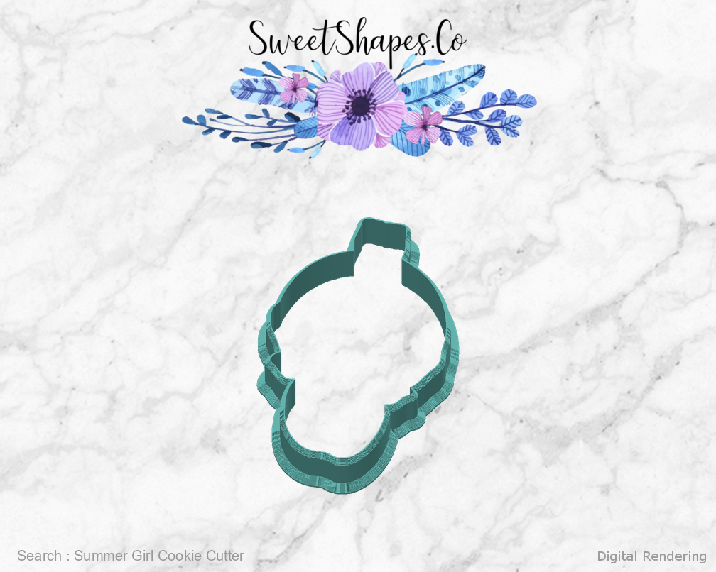 Summer Girl Cookie Cutter — back view