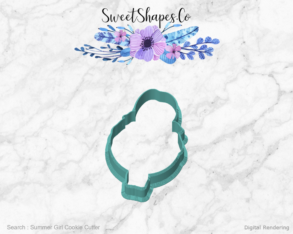 Summer Girl Cookie Cutter — front view