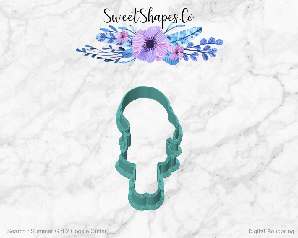 Summer Girl 2 Cookie Cutter — front view