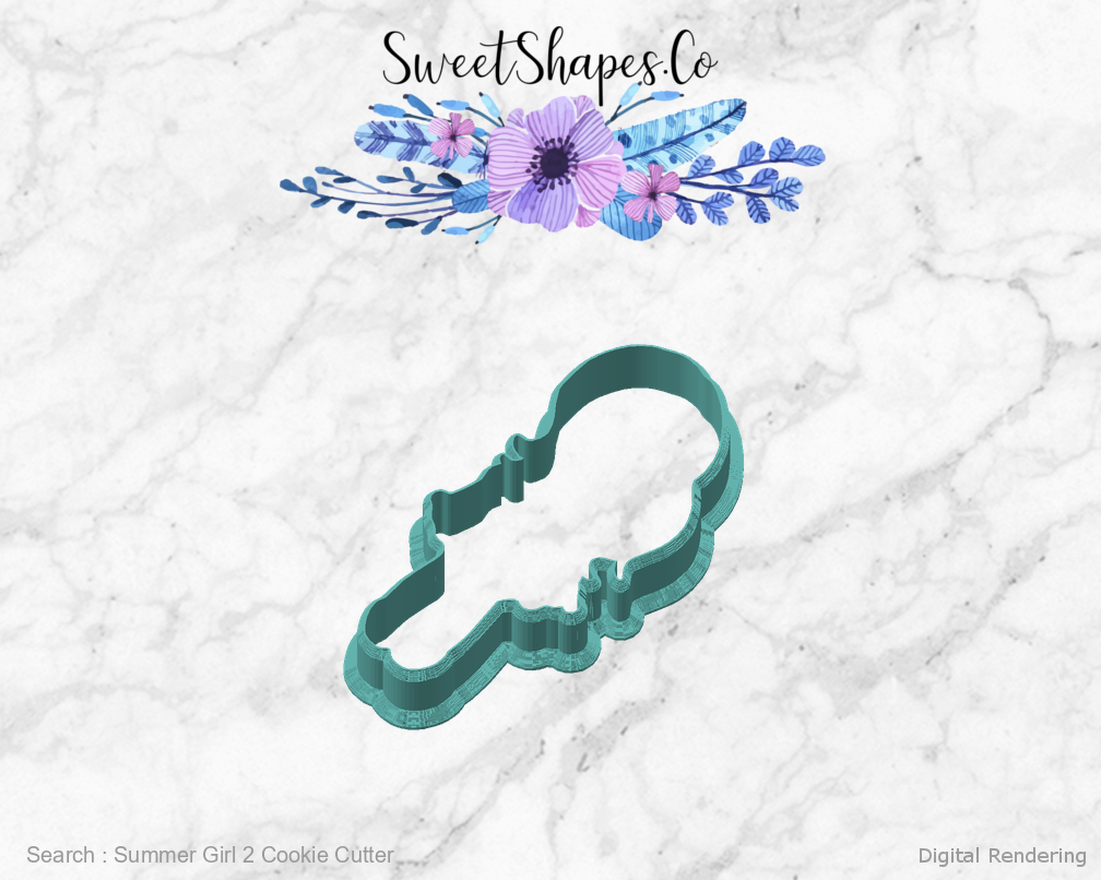 Summer Girl 2 Cookie Cutter — angled front view