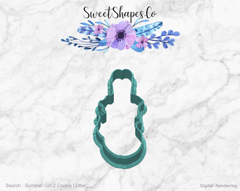 Summer Girl 2 Cookie Cutter — back view
