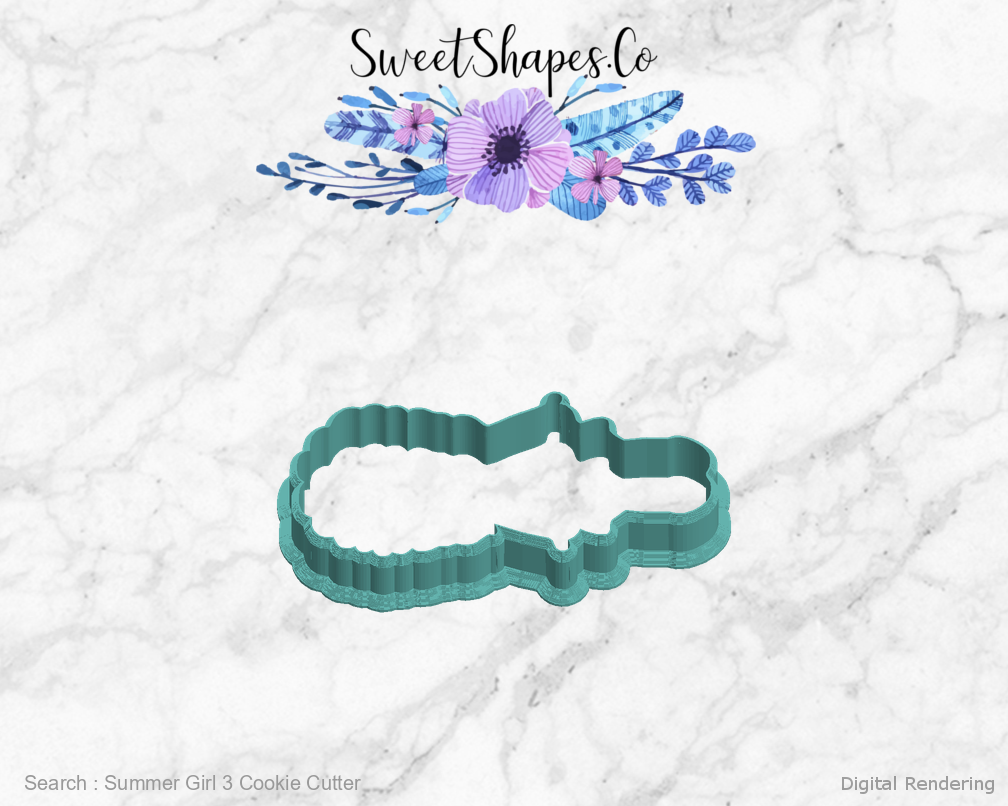 Summer Girl 3 Cookie Cutter — left view