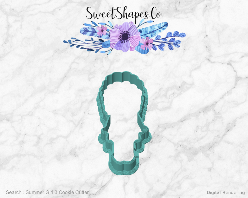 Summer Girl 3 Cookie Cutter — front view