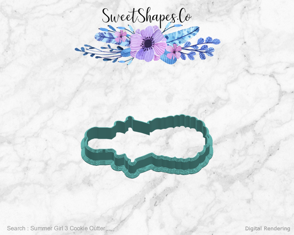 Summer Girl 3 Cookie Cutter — right view