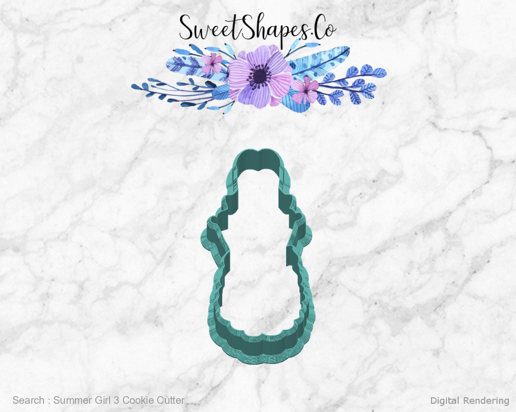 Summer Girl 3 Cookie Cutter — back view
