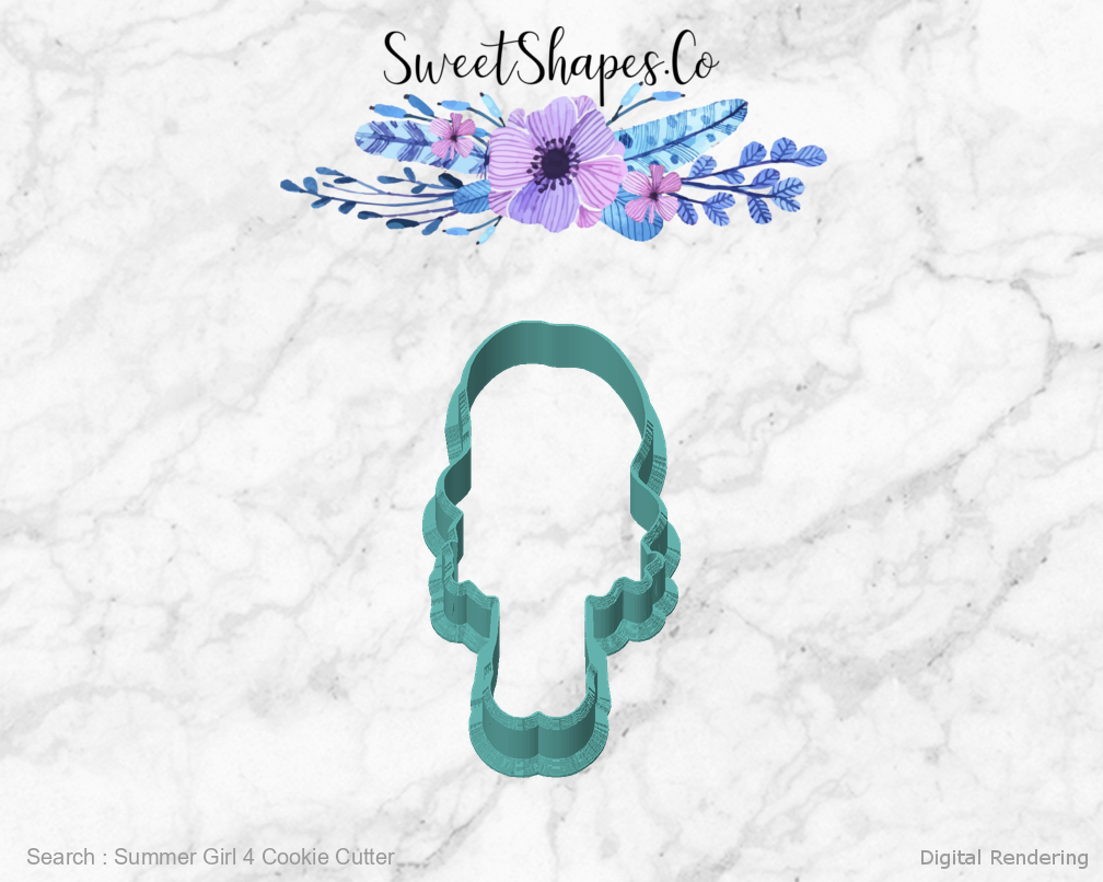 Summer Girl 4 Cookie Cutter — front view