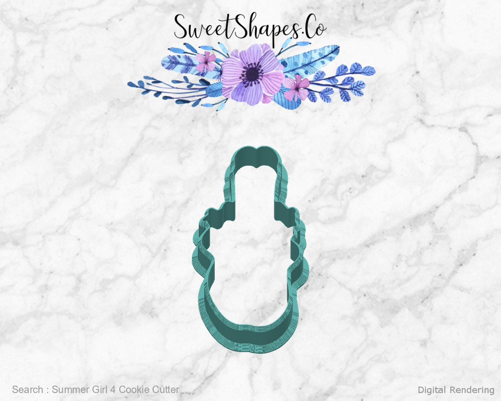 Summer Girl 4 Cookie Cutter — back view