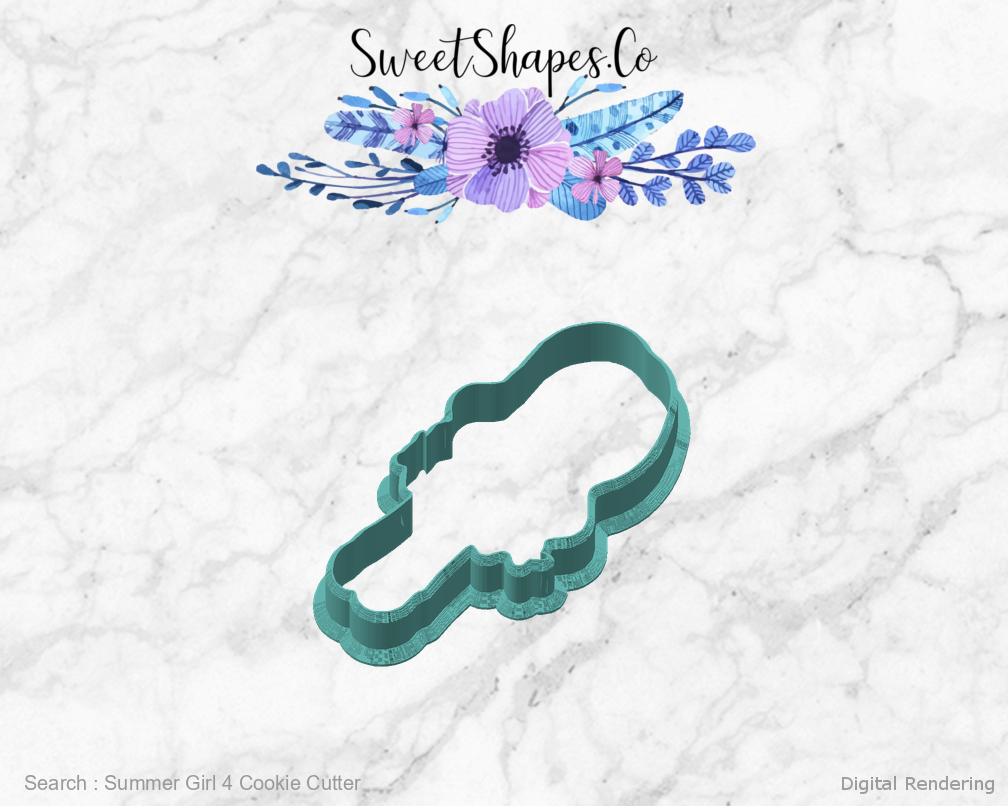 Summer Girl 4 Cookie Cutter — angled front view