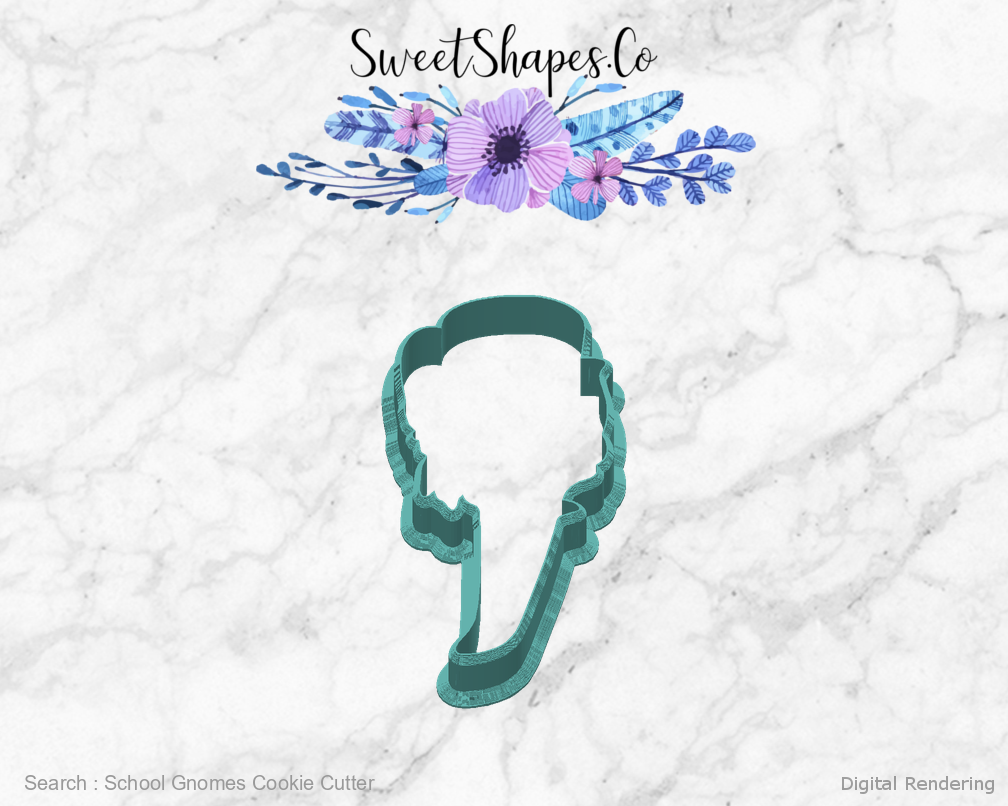 School Gnomes Cookie Cutter — back view