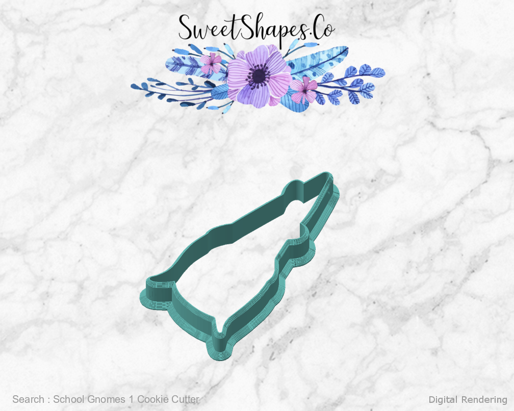 School Gnomes 1 Cookie Cutter — angled front view