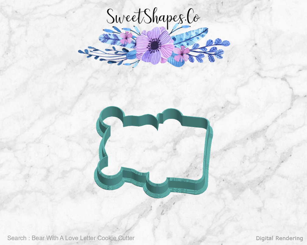 Bear With A Love Letter Cookie Cutter — left view
