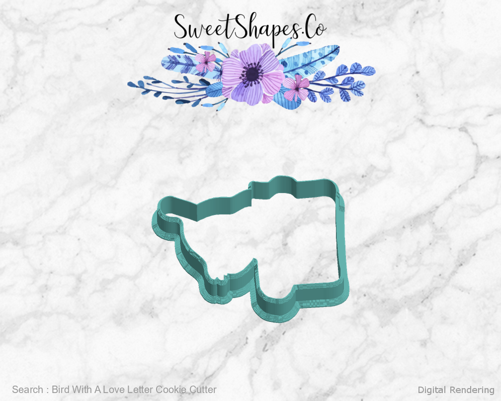 Bird With A Love Letter Cookie Cutter — left view