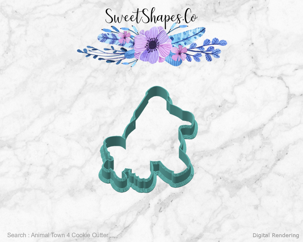 Animal Town 4 Cookie Cutter — angled front view