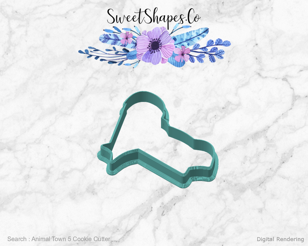 Animal Town 5 Cookie Cutter — angled front view