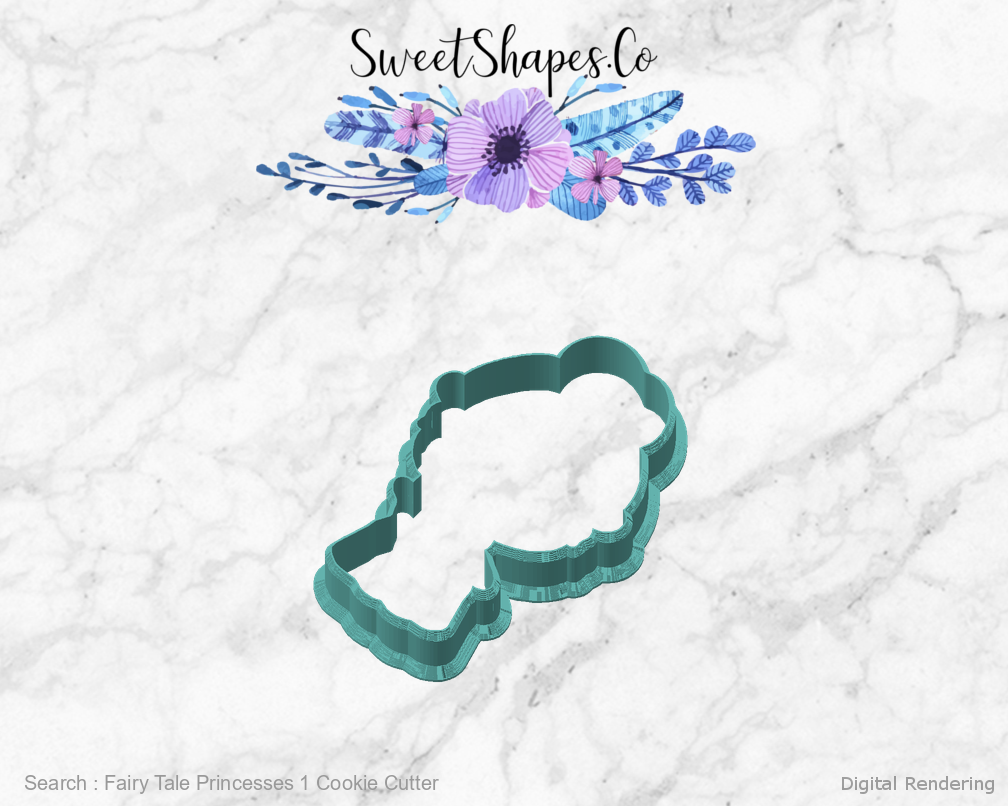 Fairy Tale Princesses 1 Cookie Cutter — angled front view