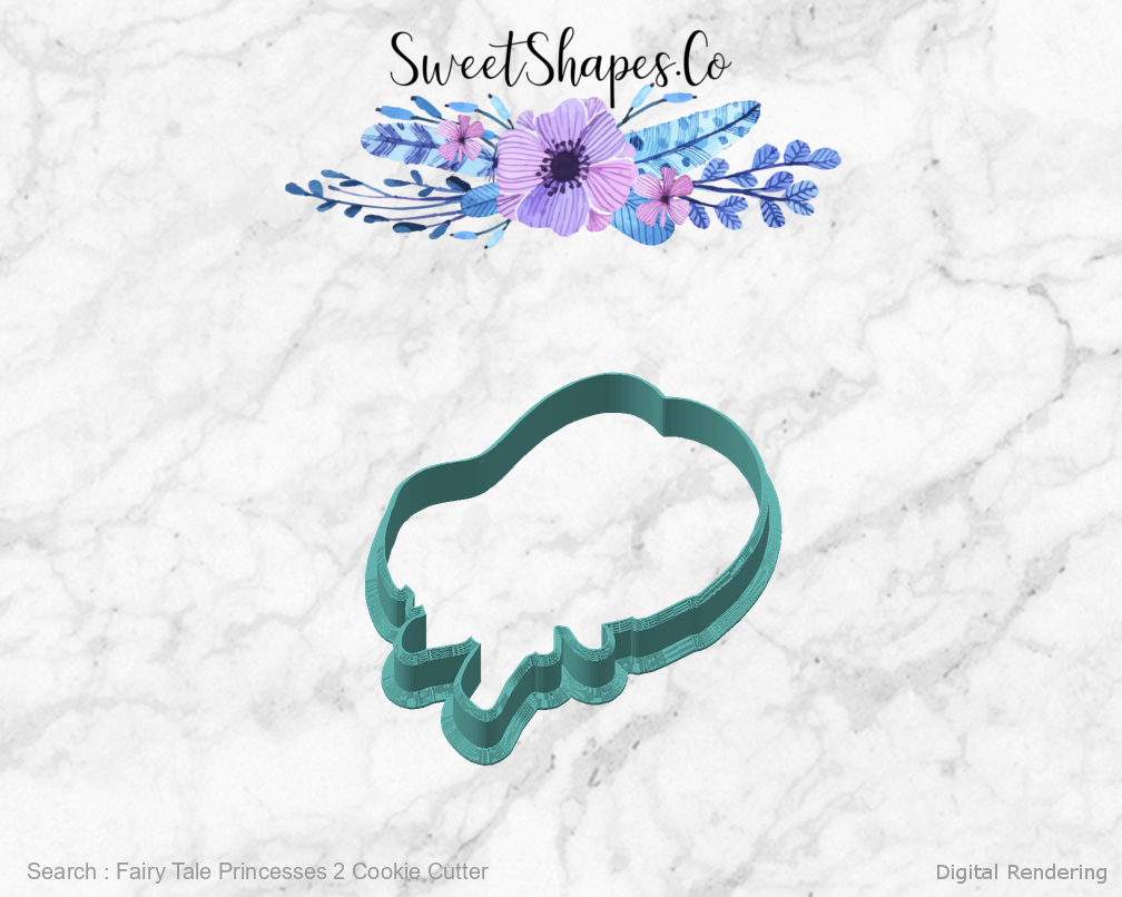 Fairy Tale Princesses 2 Cookie Cutter — angled front view