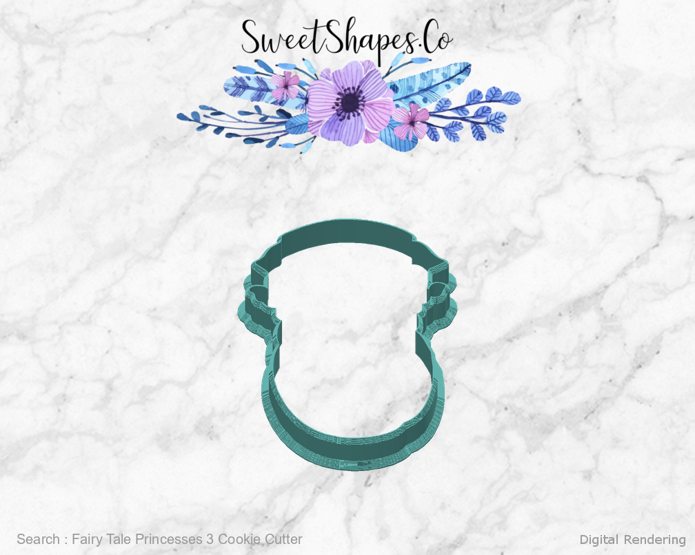 Fairy Tale Princesses 3 Cookie Cutter — back view