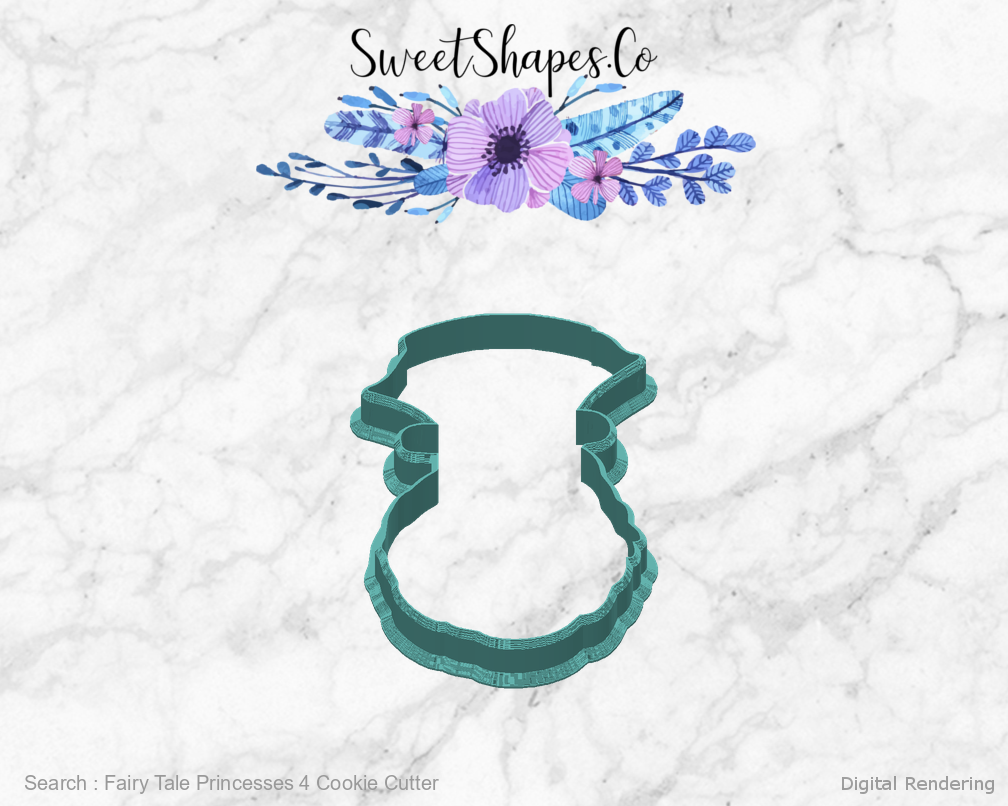 Fairy Tale Princesses 4 Cookie Cutter — back view