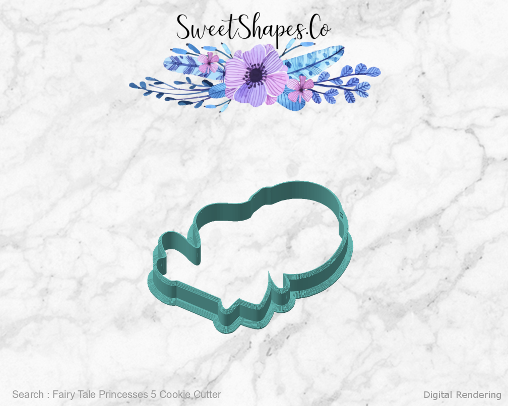 Fairy Tale Princesses 5 Cookie Cutter — angled front view