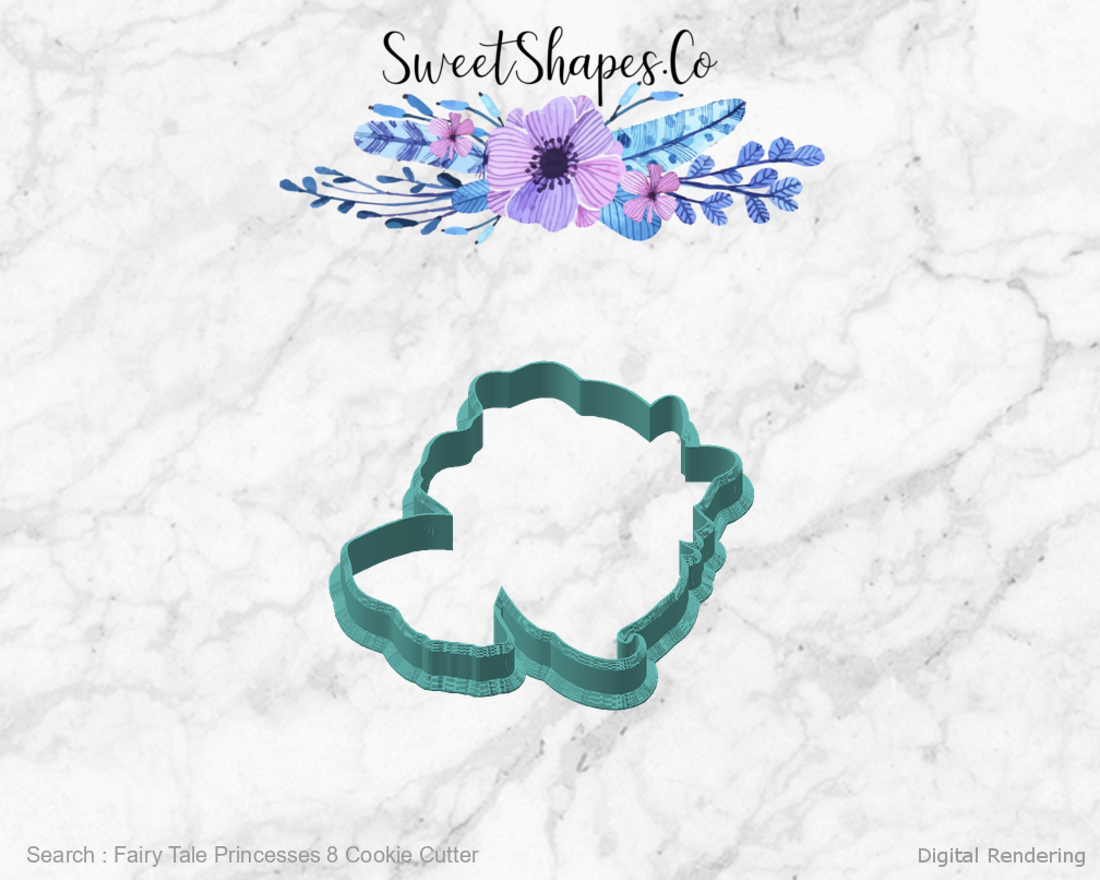 Fairy Tale Princesses 8 Cookie Cutter — angled front view
