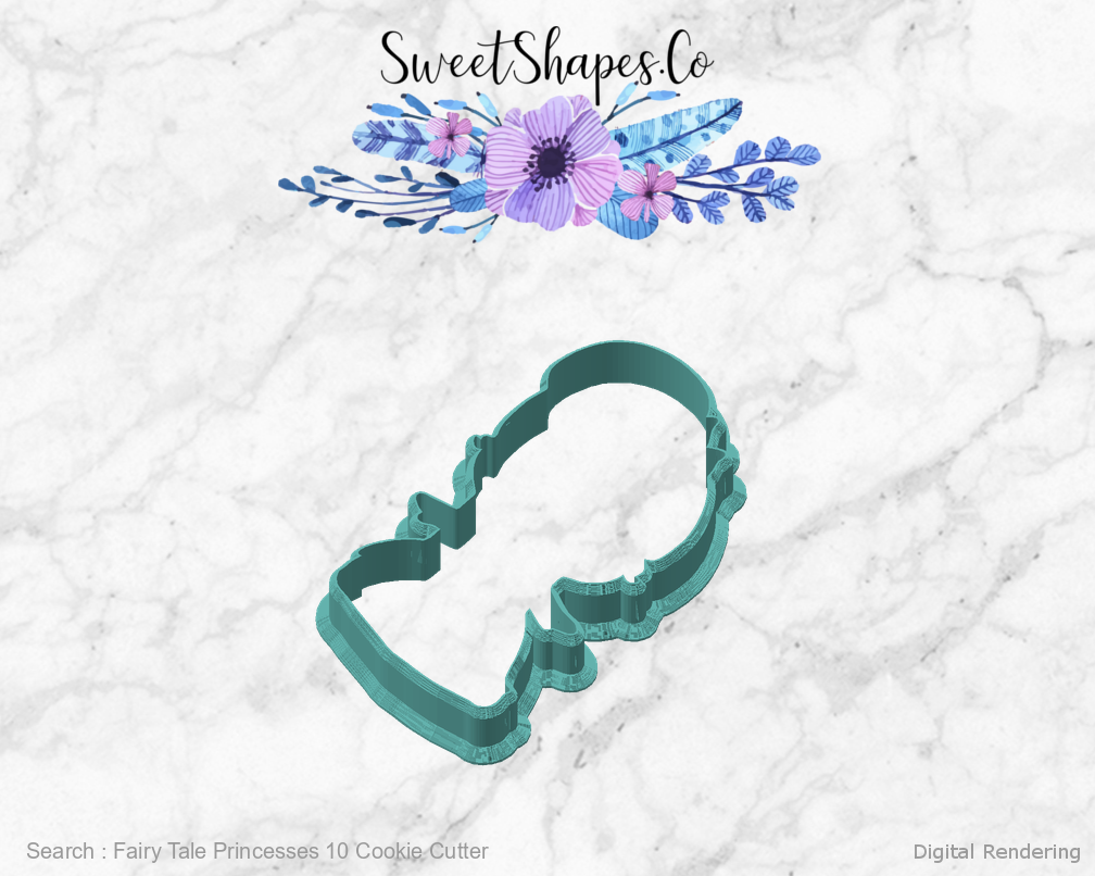 Fairy Tale Princesses 10 Cookie Cutter — angled front view