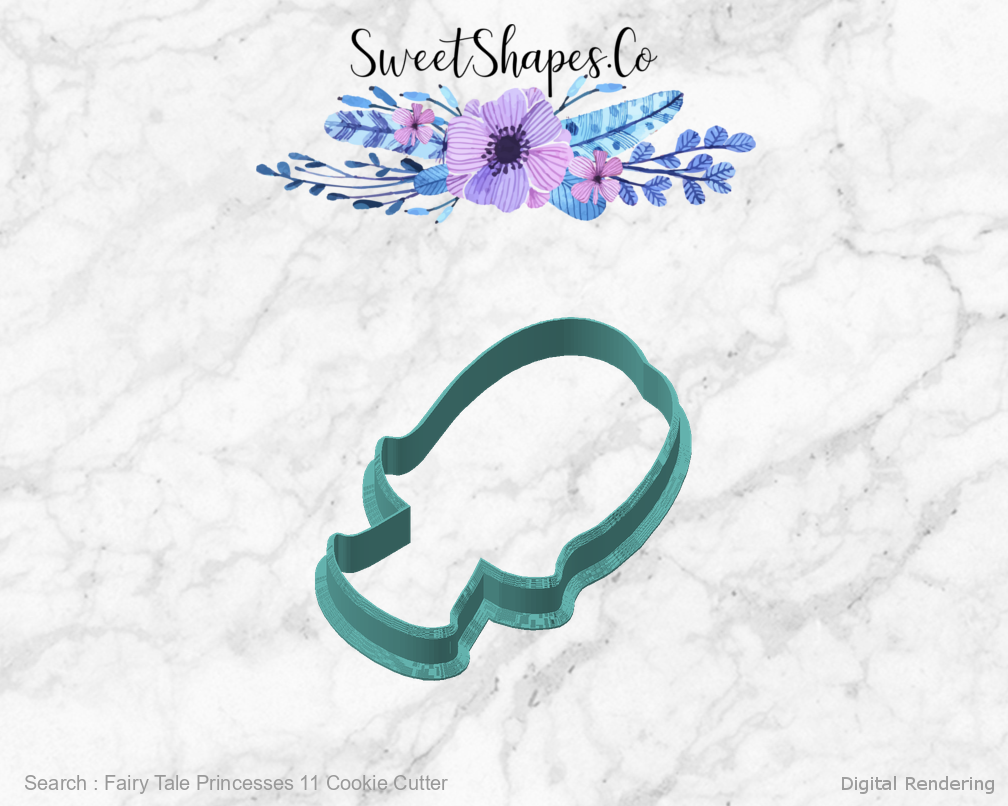 Fairy Tale Princesses 11 Cookie Cutter — angled front view