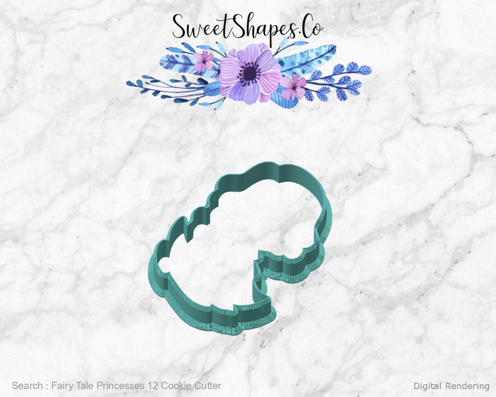 Fairy Tale Princesses 12 Cookie Cutter — angled front view