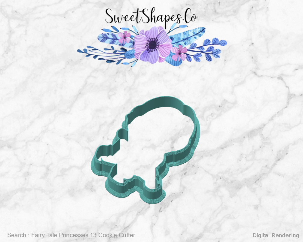Fairy Tale Princesses 13 Cookie Cutter — angled front view