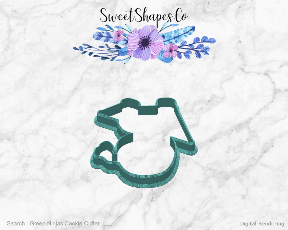Green Ninjas Cookie Cutter — back view