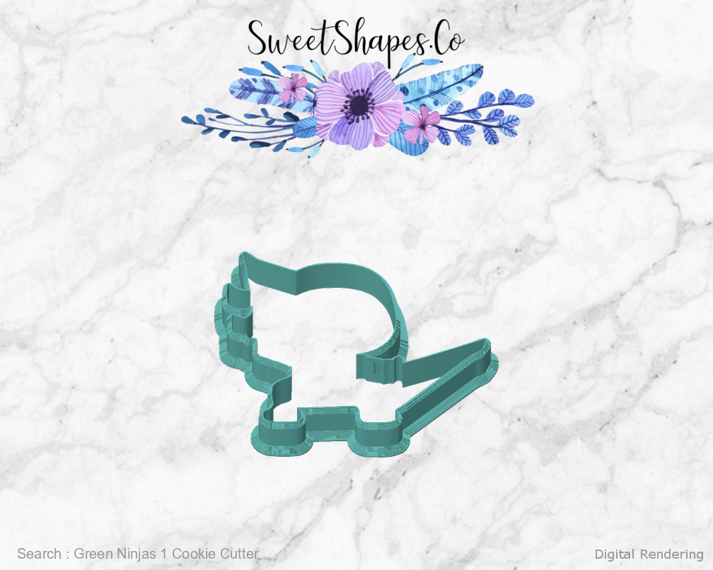 Green Ninjas 1 Cookie Cutter — front view