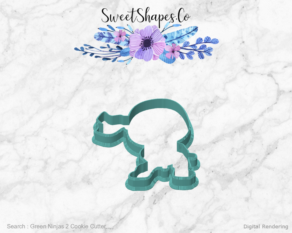 Green Ninjas 2 Cookie Cutter — front view