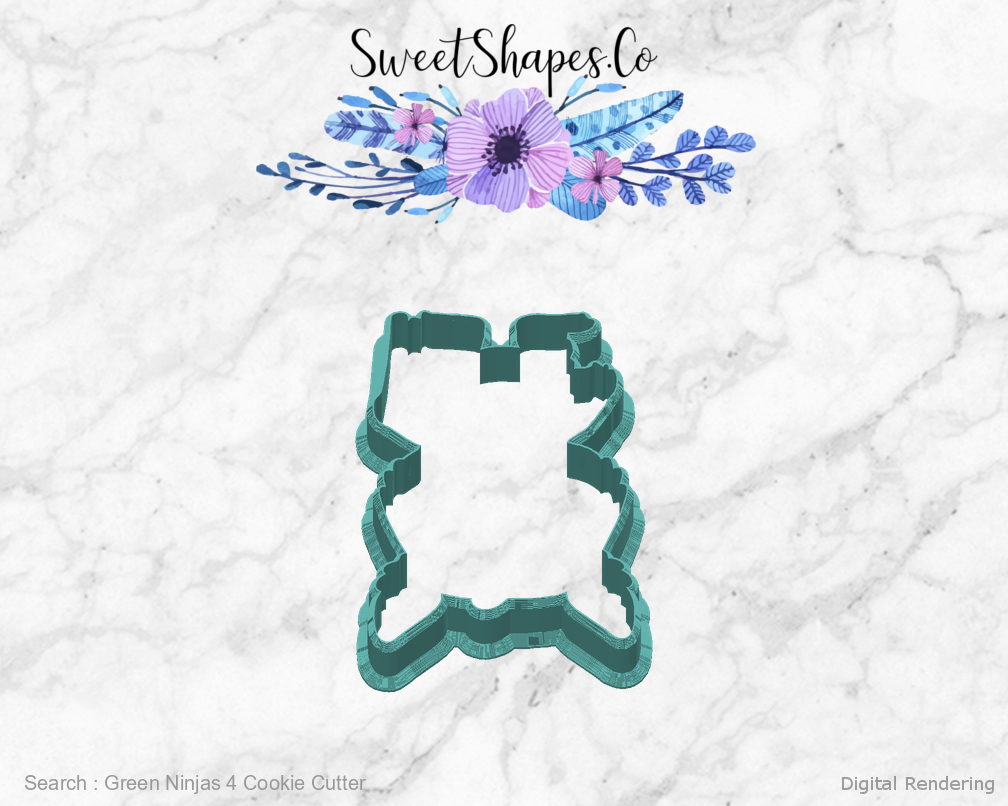 Green Ninjas 4 Cookie Cutter — back view