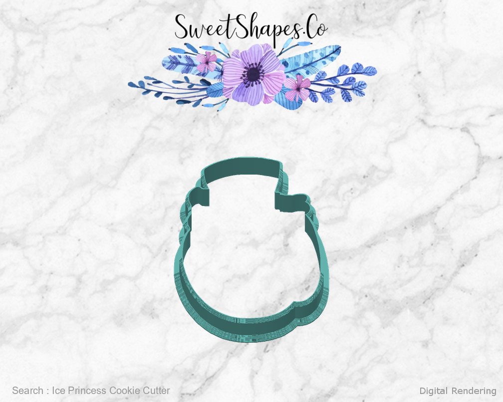 Ice Princess Cookie Cutter — back view