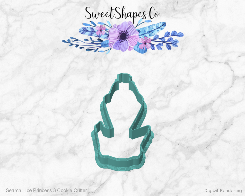 Ice Princess 3 Cookie Cutter — front view