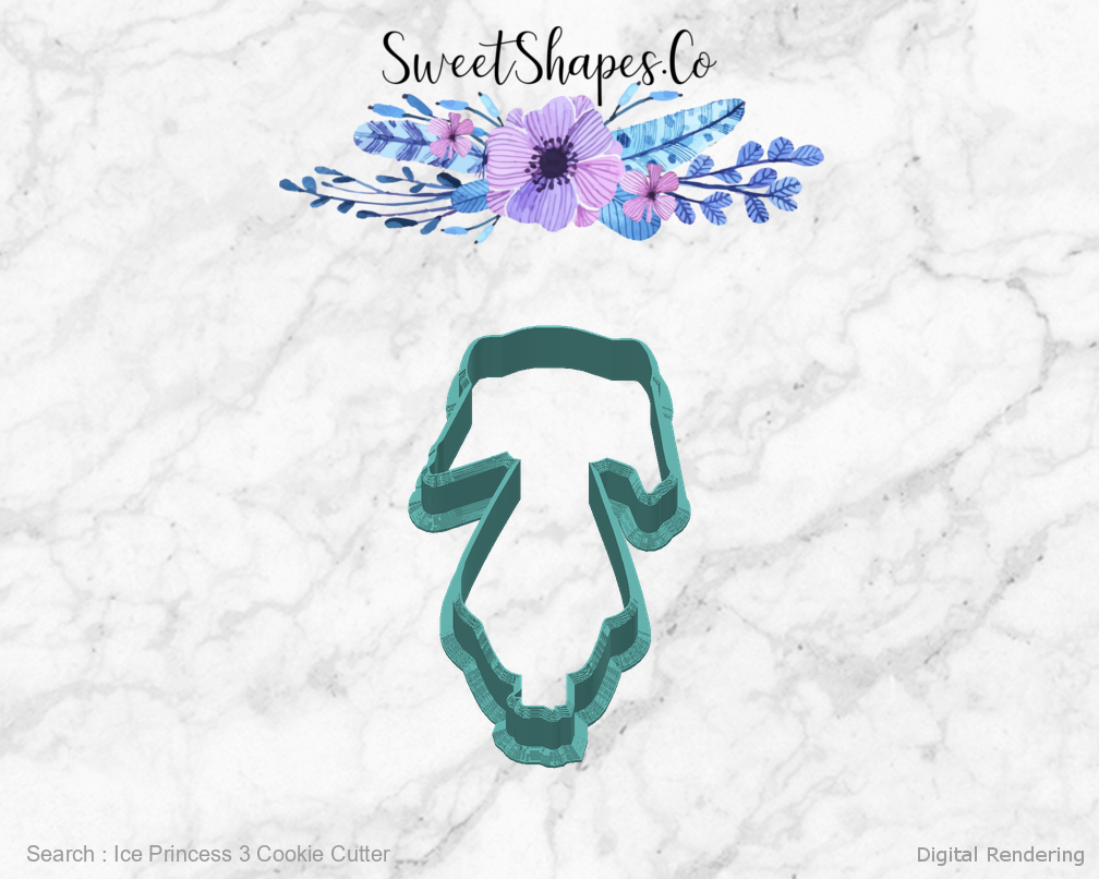 Ice Princess 3 Cookie Cutter — back view