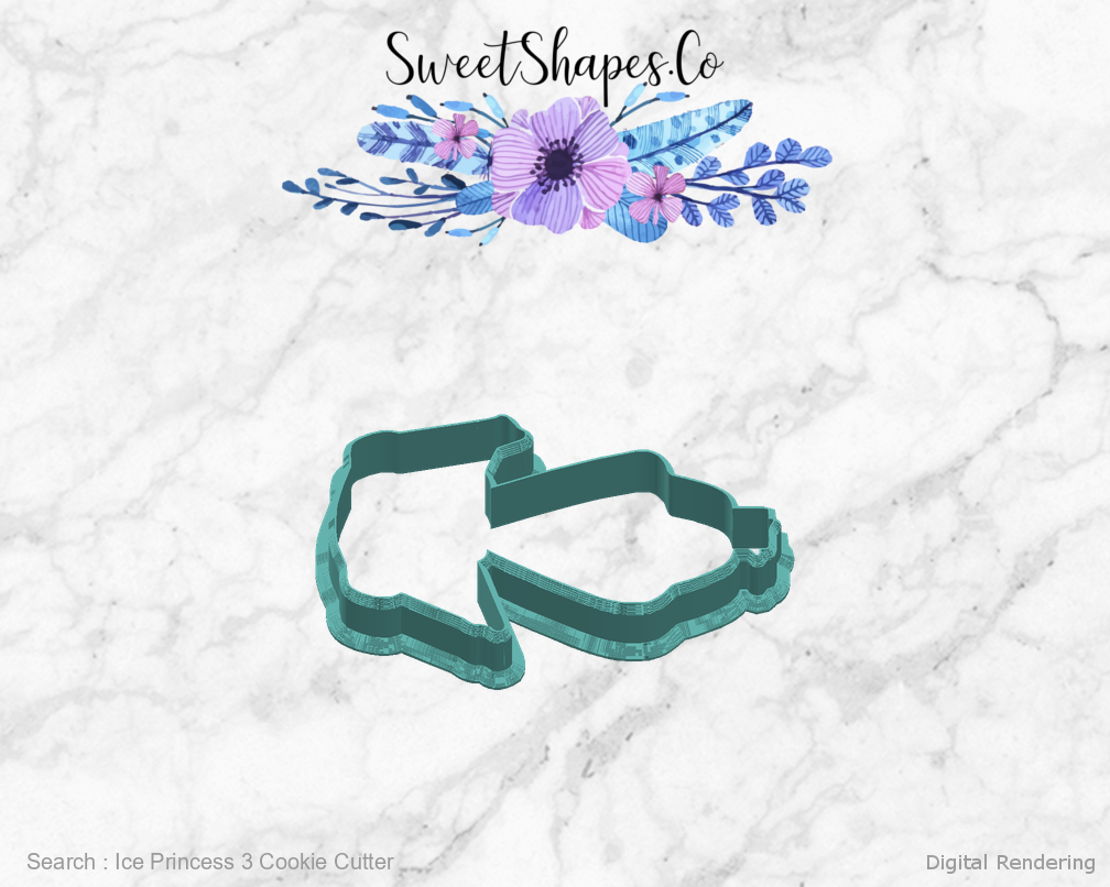 Ice Princess 3 Cookie Cutter — right view