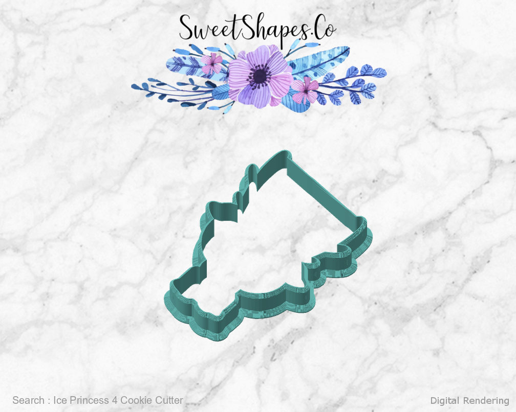 Ice Princess 4 Cookie Cutter — angled front view