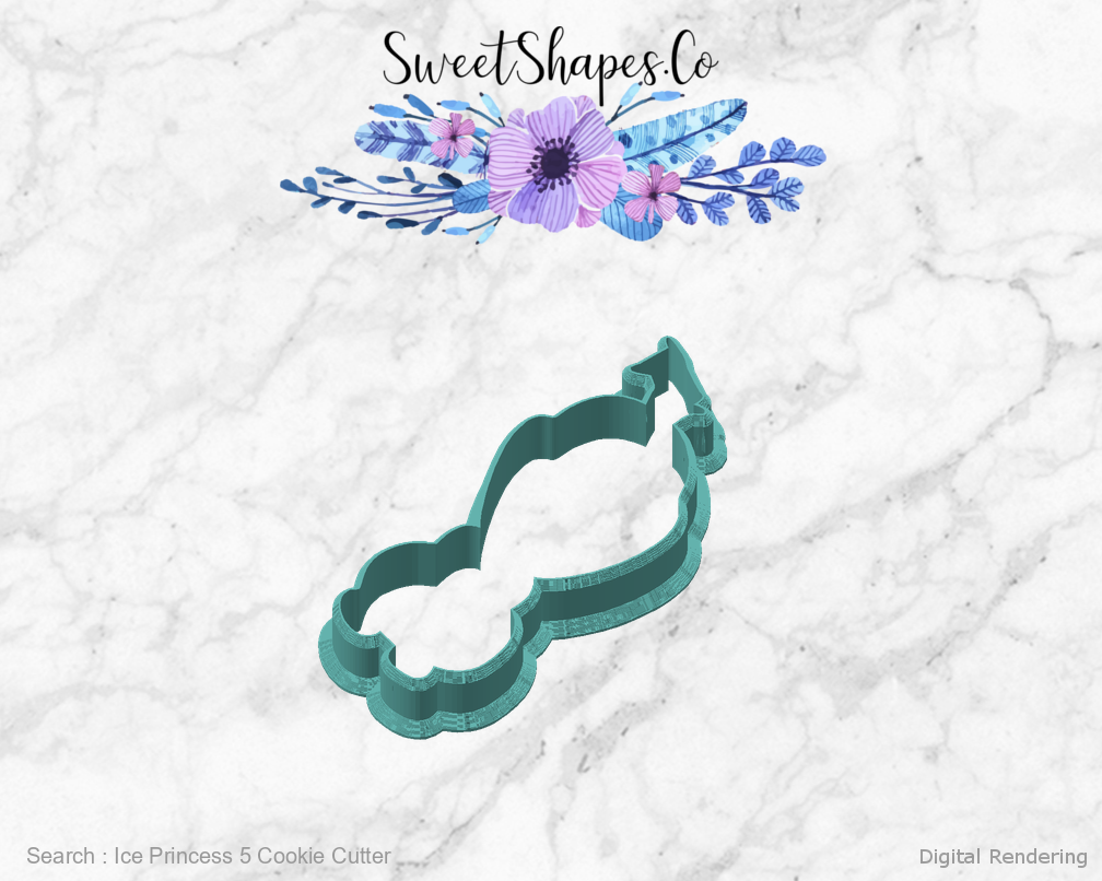 Ice Princess 5 Cookie Cutter — angled front view