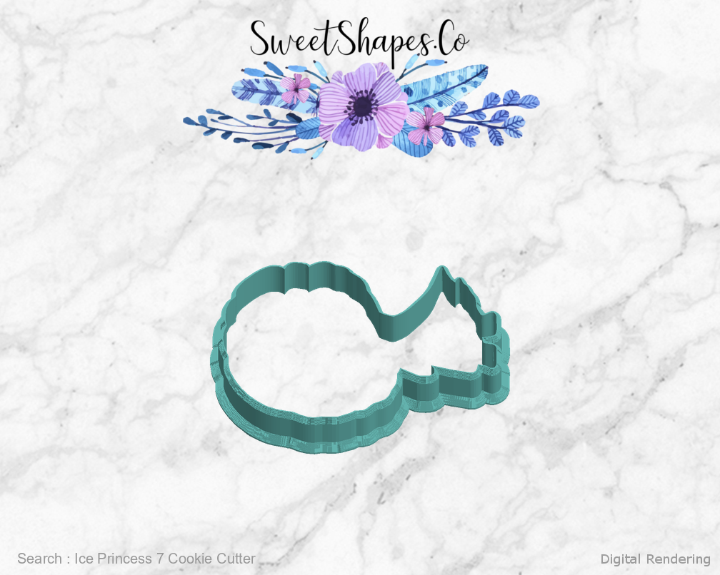Ice Princess 7 Cookie Cutter — left view