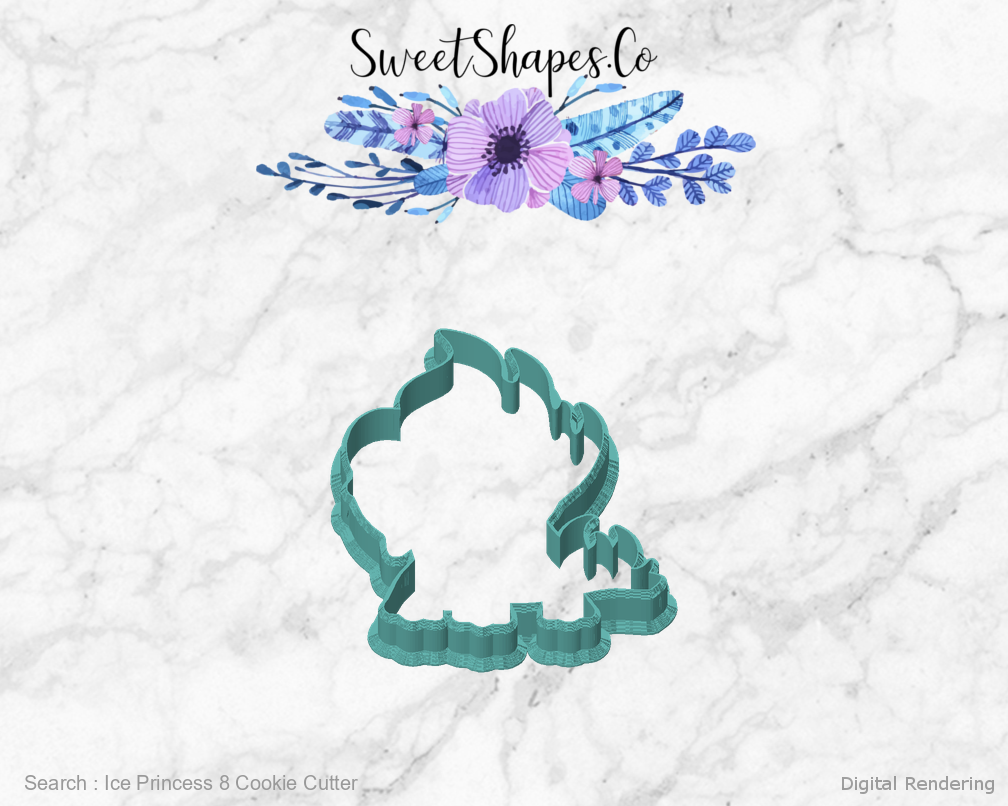 Ice Princess 8 Cookie Cutter — front view