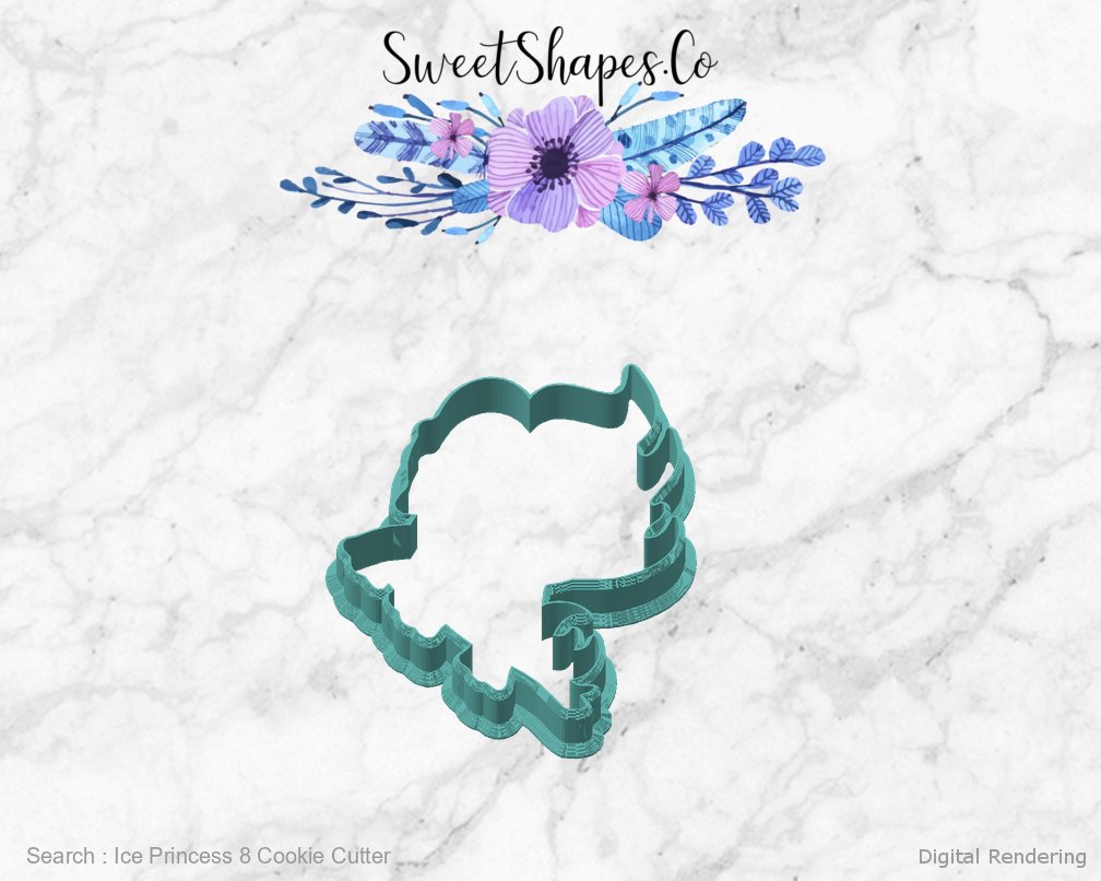 Ice Princess 8 Cookie Cutter — angled front view