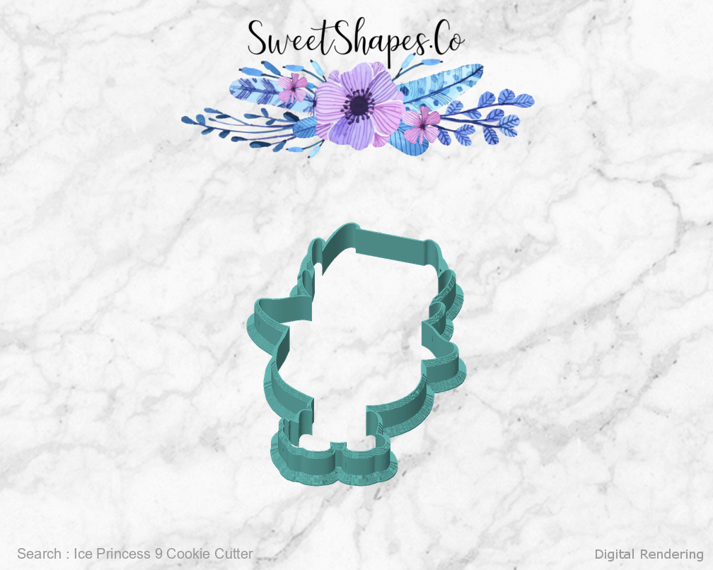 Ice Princess 9 Cookie Cutter — front view