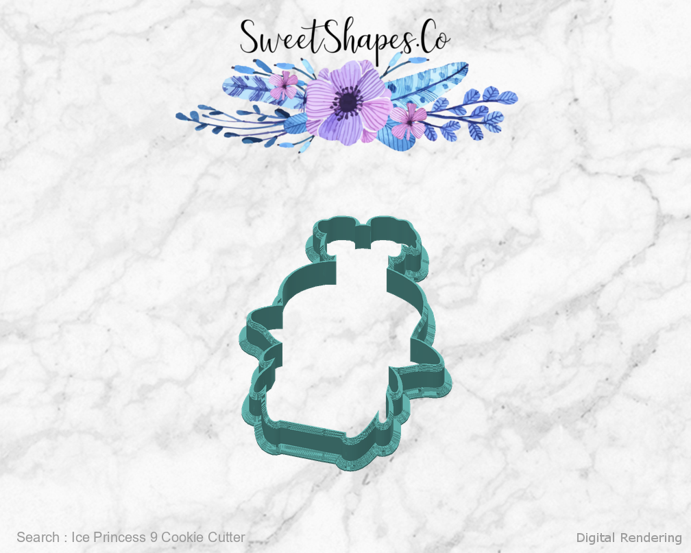 Ice Princess 9 Cookie Cutter — back view