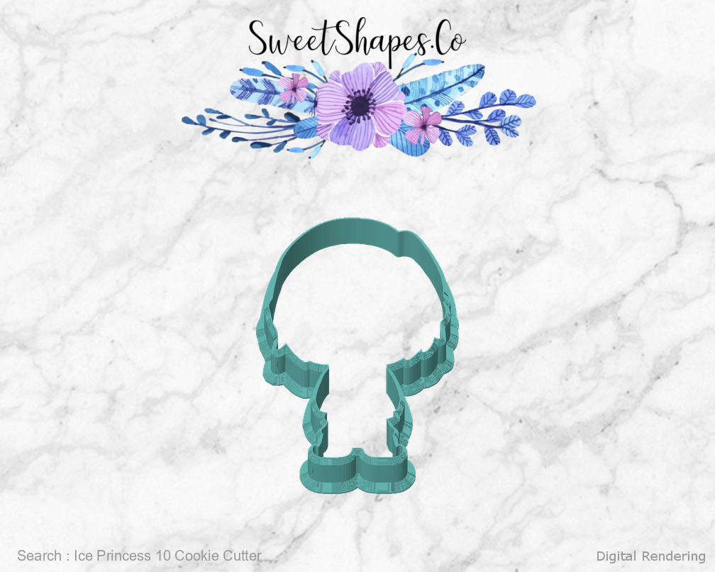 Ice Princess 10 Cookie Cutter — front view
