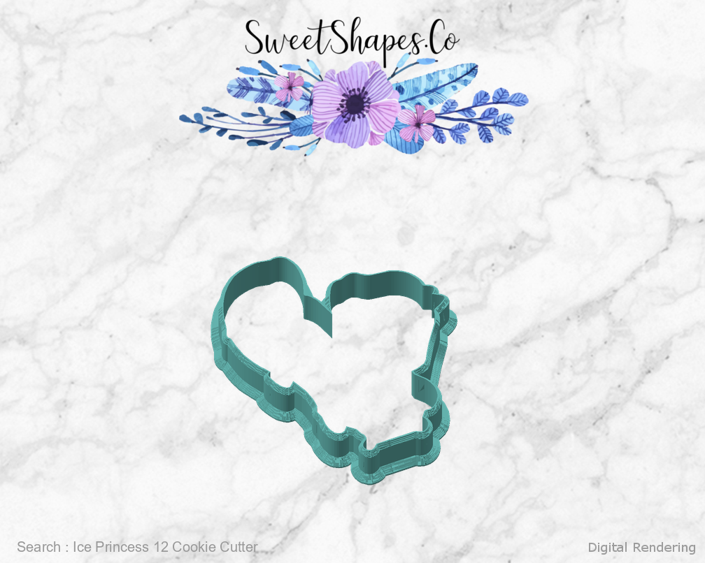 Ice Princess 12 Cookie Cutter — angled front view