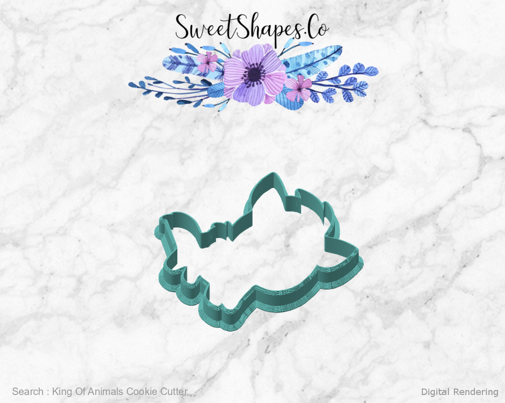 King Of Animals Cookie Cutter — angled front view