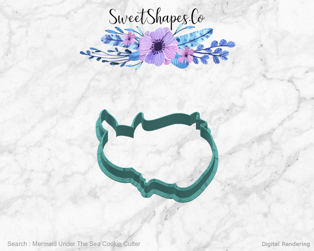 Mermaid Under The Sea Cookie Cutter — right view